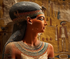 Popiersie, Faraon, Kobieta, Egipcjanka, Posąg