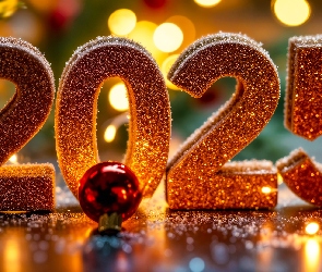 Grafika, Bombki, Nowy Rok, 2025