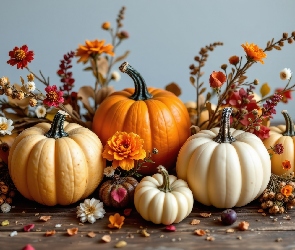 Kwiaty, Grafika AI, Dynie