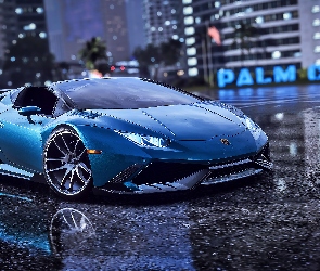 Niebieski, Lamborghini Huracan, Gra, Need for Speed Heat