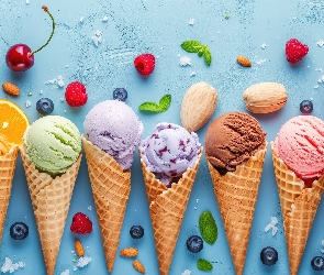 Owoce, Rożki, Gałki, Lody