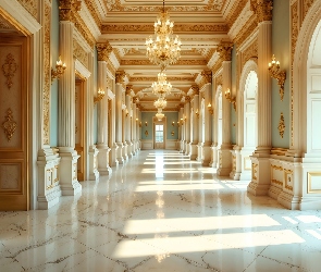 Wnętrze, Korytarz, Pałac