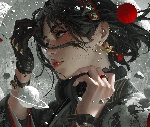 Ciemnowłosa, Dziewczyna, Grafika