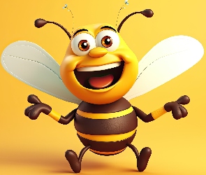 Uśmiechnięta, Grafika, Pszczoła