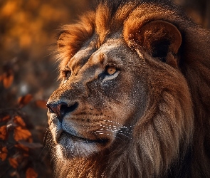 Grafika AI, Grzywa, Lew, Głowa