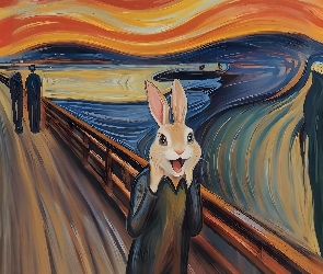 Obraz, Obrazu, Zając, Replika, Satyra, Sztuka, Parodia, Krzyk