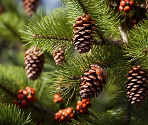 Grafika AI, Sosna, Szyszki, Gałązki