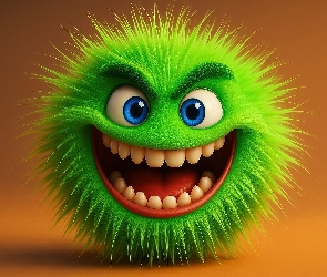 Przyjacielski, Brązowe, Stworek, Zęby, Tło, Komputerowa Śmieszne, Uśmiechnięty, Grafika, Zabawny, Uśmiech, Oczy