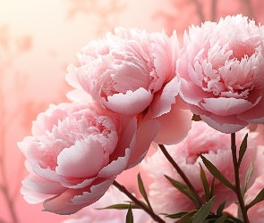 Tło, Piwonie, Kwiaty, Różowe