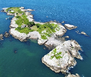 Morze, Z lotu ptaka, Wyspa