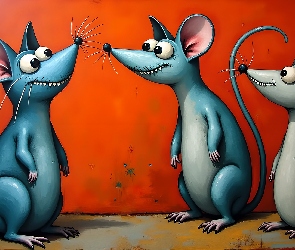 Niebieskie, Grafika, Szczury