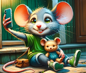 Miś, Grafika, Myszka