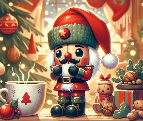 Zabawki, Kubek, Dekoracje, Choinka, Dziadek do orzechów