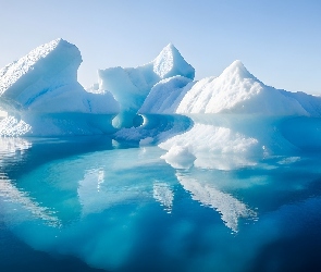 Góry lodowe, Odbicie, Morze