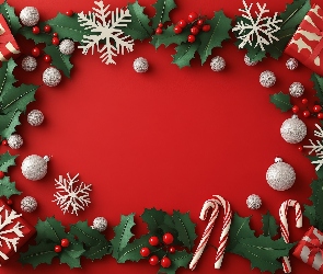 Zielone, Bombki, Prezenty, Listki, Białe, Boże Narodzenie, Gwiazdki