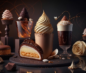 Koktajle, Grafika, Desery, Lody, Ciastka