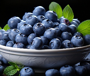 Miska, Listki, Borówki, Owoce, Czarne, Jagody