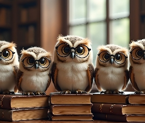 AI, Okulary, Książki, Sowy