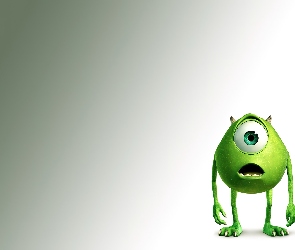 Monsters Inc, Mike Wazowski, Stworek, Zielony, Potwory i spółka