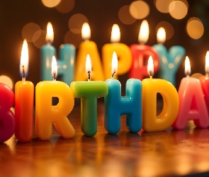 Życzenia, Świeczki, Urodziny