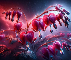 Kwiaty, Serduszka okazałe, Grafika