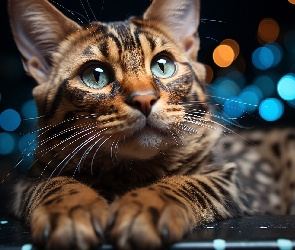 Pyszczek, Światełka, Oczy, Niebieskie, Kot