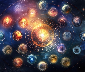 Znaki zodiaku, Grafika, Kosmos