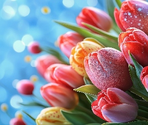 Pisanka, Tulipany, Czerwone, Żółte