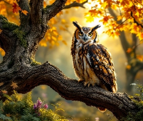 Sowa uszata, Konar, Ptak