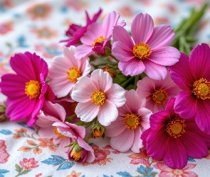 Kwiaty, Materiał, Różowe