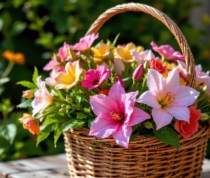 AI, Koszyk, Kwiaty, Bukiet