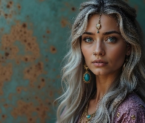 Kolczyki, Biżuteria, Kobieta, Blondynka