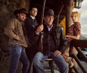 Yellowstone, Luke Grimes, Serial, Kevin Costner, Aktorka, Aktor, Kelly Reilly, Wes Bentley