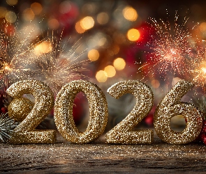 Grafika AI, Nowy Rok, 2026, Fajerwerki