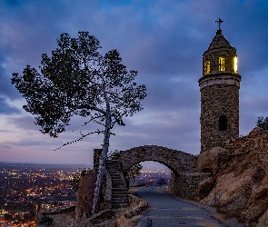 Wieża, Brama, Kalifornia, Drzewo, Mount Rubidoux Park, Stany Zjednoczone, Riverside