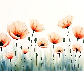 Kwiaty, Grafika AI, Maki