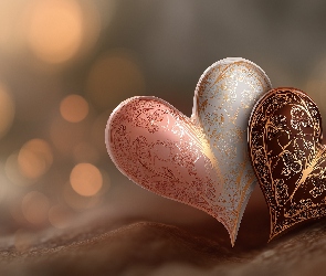 Grafika AI, Wzory, Dwa, Serca