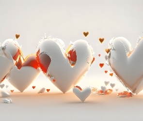 Tło, Jasne, Białe, Serca
