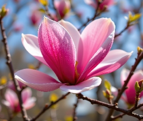 Grafika AI, Gałęzie, Magnolia, Kwiat