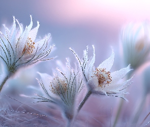 Kwiaty, Grafika AI, Sasanki