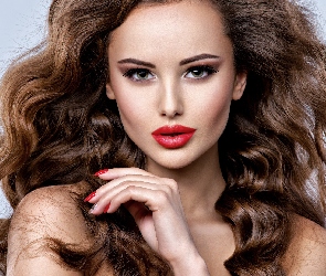 Makijaż, Włosy, Kobieta, Długie
