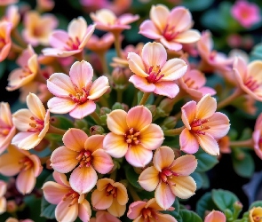 Drobne, Listki, Mięsiste, Kwiaty, Różowe