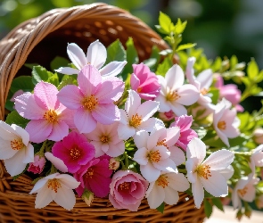 Grafika AI, Koszyk, Bukiet, Kwiatów