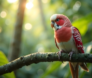 AI, Gałązka, Ptak, Papuga