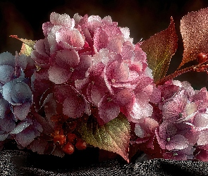 Grafika AI, Liście, Hortensja, Kwiaty