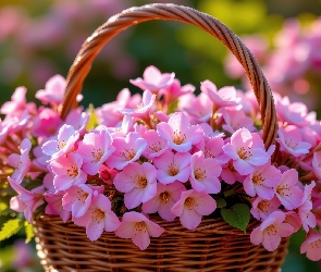 Kwiaty, Koszyk, Różowe