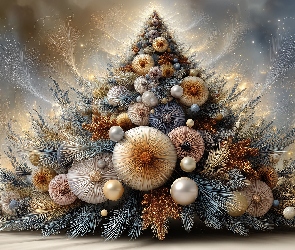 Grafika AI, Fantasy, Boże Narodzenie, Choinka