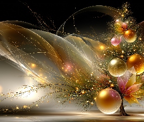 Choinka, AI, Grafika, Bombki, Boże Narodzenie