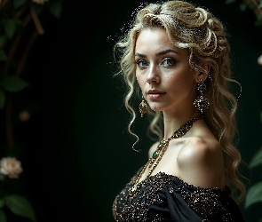 Biżuteria, Blondynka, Długowłosa, Kobieta