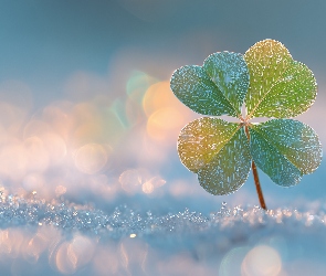 Grafika AI, Śnieg, Czterolistna, Koniczyna